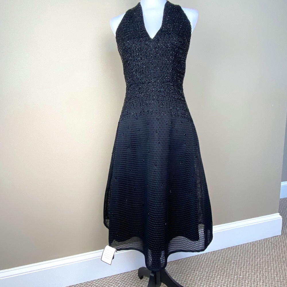 Aidan Mattox size 2 Black beaded cocktail dress New With Tags